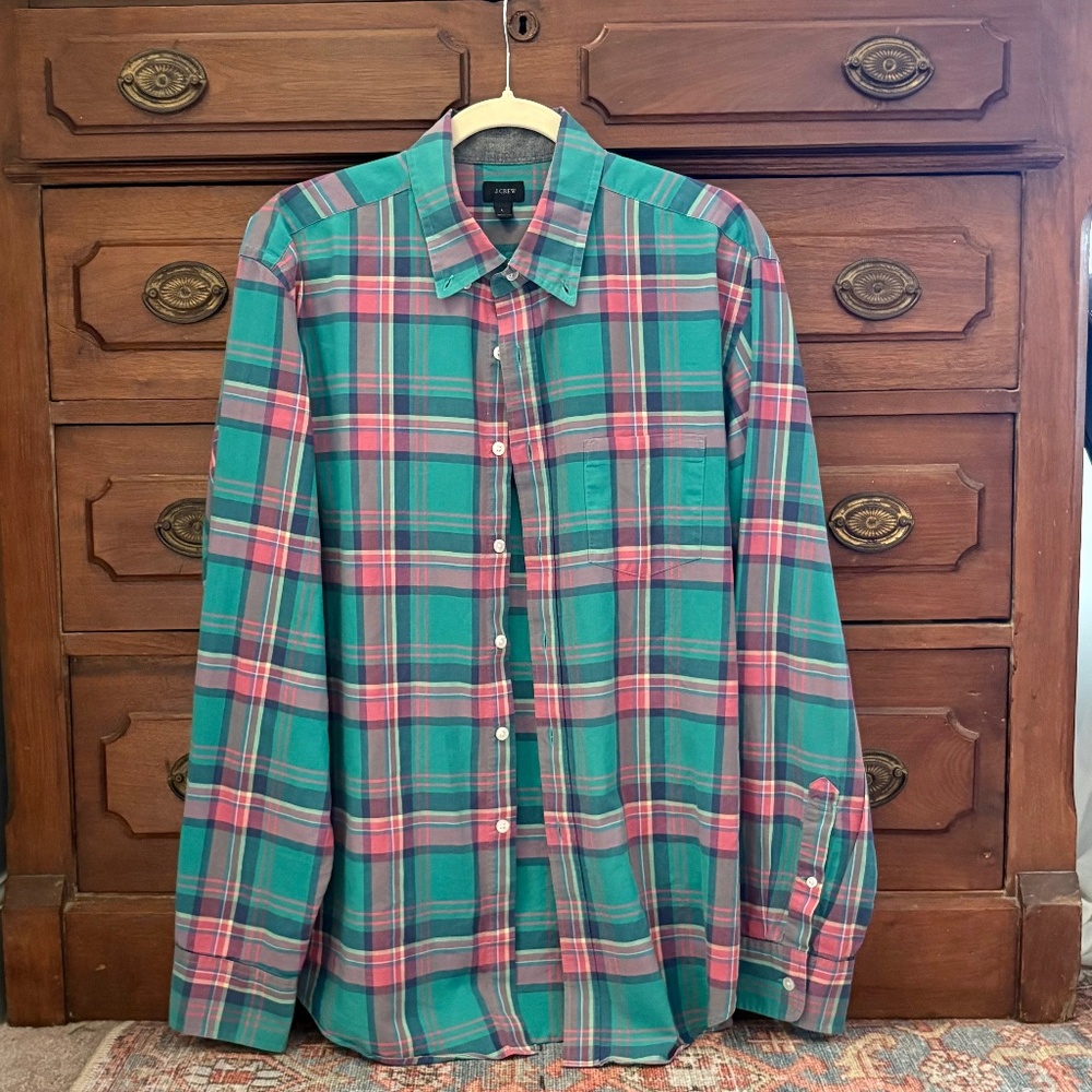 J. Crew Men’s Shirt Casual Button Down Plaid Large
